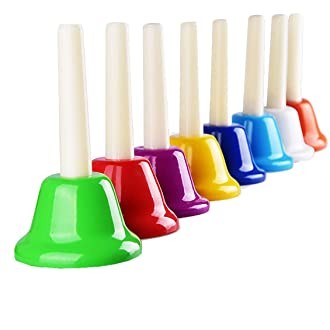 Hand Bells csengőkészlet - 8 db-os diatonikus színes harangok hangolva