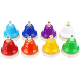   Hand Bells asztali csengőkészlet - 8 db-os diatonikus színes csengettyűk hangolva