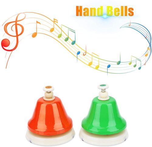 Hand Bells asztali csengőkészlet - 8 db-os diatonikus színes csengettyűk hangolva