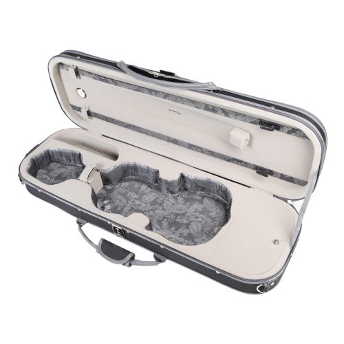 Hegedűtok szögletes kottazsebbel Paisley (fekete/szürke) 2 kg