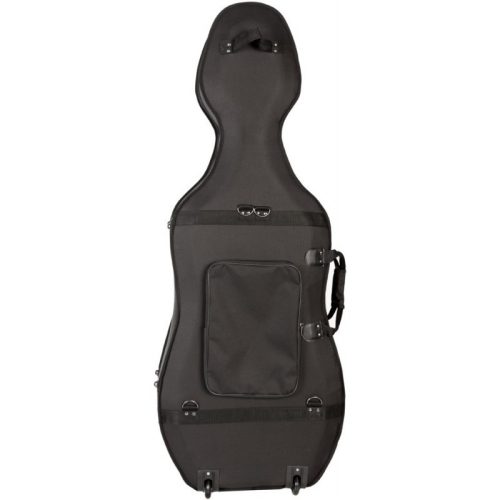 Cselló félkemény tok 4/4 fekete/bézs, kerékkel; 3,4kg