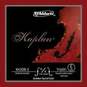   Hegedűhúr D'addario Kaplan Golden Spiral Solo acél gombos E light
