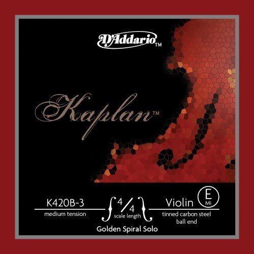 Hegedűhúr D'addario Kaplan Golden Spiral Solo acél gombos E medium