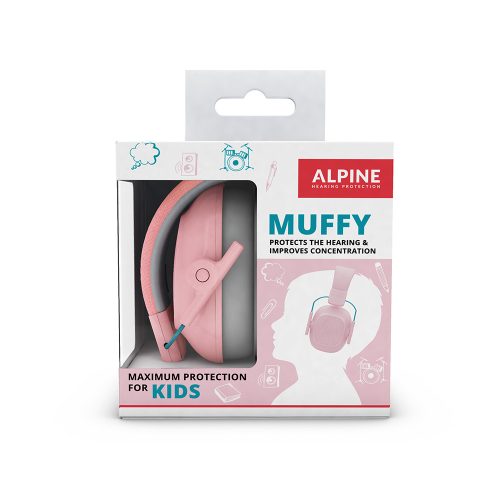 Alpine füldugó Muffy gyermek hallásvédő fültok pink, 5-16 éves korig