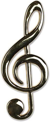 Mágnes violinkulcs alakú arany színű 9cm