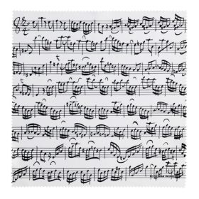   Szemüveg-üvegtörlő, fehér, Bach: a-moll heg.verseny. 17*17cm