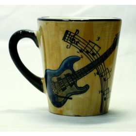 Zenei bögre, hangszeres - festett, elektromos gitár