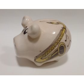 Zenei malacpersely,hangszeres - festett, szaxofon