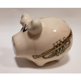 Zenei malacpersely,hangszeres - festett, trombita