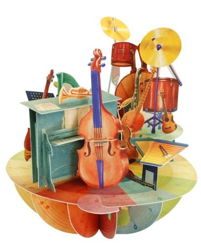 3D képeslap- hangszerek