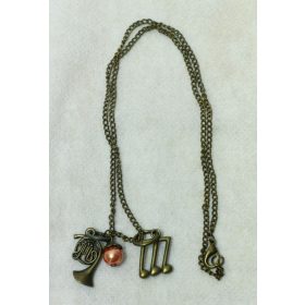 Zenei nyaklánc, Swarovski kristály, hangjegy medállal