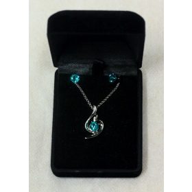   Zenei nyaklánc, Swarovski kristály, vékony violinkulcs szett (medál+fülbevaló)