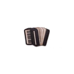 Zenei kitűző harmonika alakú, fa (juhar 33x25 mm)