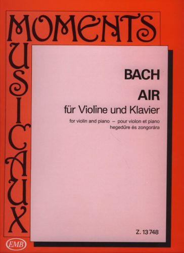 Bach: Air (Moments musicaux) (hegedű és zongora) - kotta