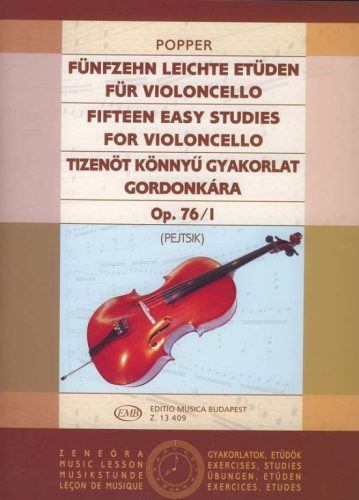 Popper D.: Tizenöt könnyű gyakorlat op. 76/1 (cselló/gordonka) - kotta