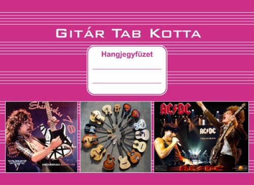 Hangjegyfüzet /kottafüzet gitár tab A/5 fekvő