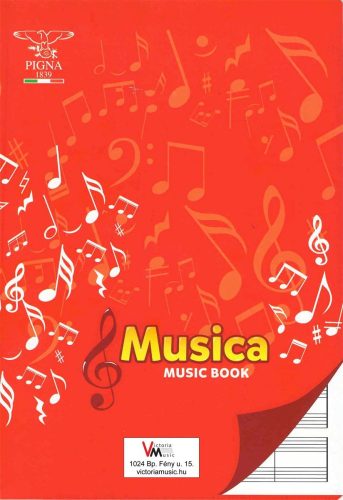 Hangjegyfüzet /kottafüzet Musica A/4 álló piros