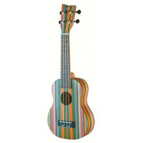 Gewa koncert ukulele, csíkos "hippy" mintás