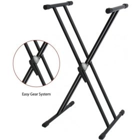   BSX Easy-gear-system- szintetizátor állvány dupla, fekete, x láb