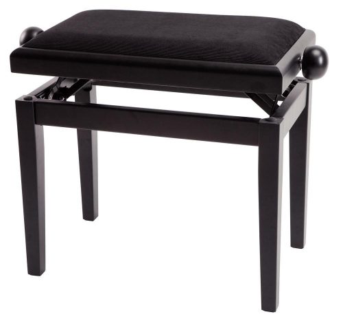 Gewa Deluxe zongorapad, zongoraszék, matt fekete, fekete ülés, egyenes láb