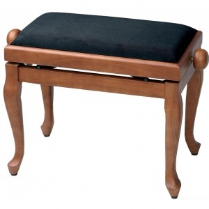 Gewa Deluxe Classic zongorapad, zongoraszék, matt cseresznye, fekete ülés, ívelt láb