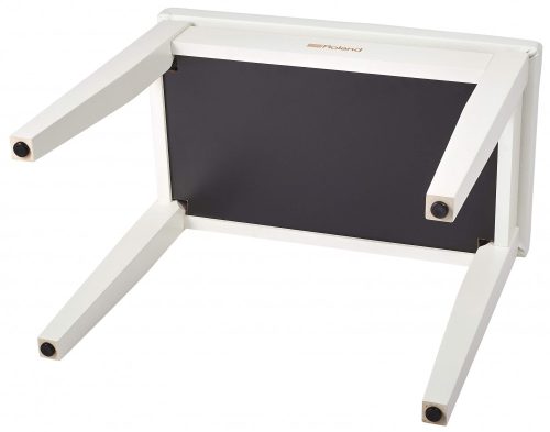 Roland zongorapad, zongoraszék, fehér, műbőr ülés, egyenes láb, ülés alatti kottatartóval