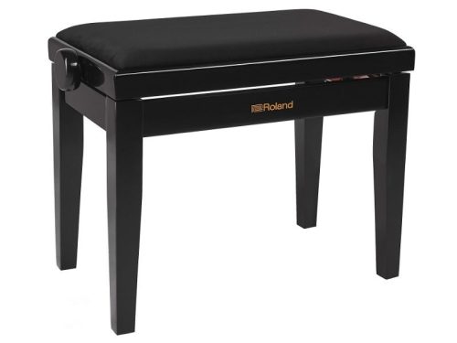 Roland zongorapad, zongoraszék, fényes fekete, szövet ülés, egyenes láb, állítható