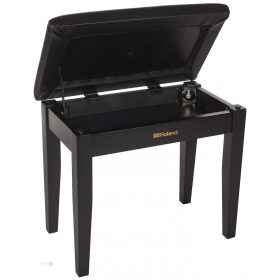   Roland zongorapad, zongoraszék, fekete, műbőr ülés, egyenes láb, ülés alatti kottatartóval
