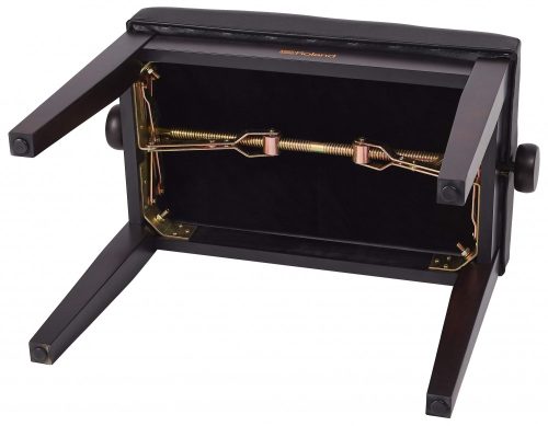 Roland zongorapad, zongoraszék, rózsafa, műbőr ülés, egyenes láb, ülés alatti kottatartóval