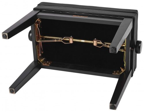 Roland zongorapad, zongoraszék, fekete, műbőr, állítható, ülés alatti kottatartóval