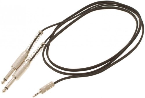 Bespeco BT550M Y-kábel, 1,5 m, 3,5 mm jack stereo/2 x 6,3 mm mono jack