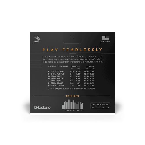 D'Addario NYXL1059 Regular lite 7 húros - elektromos gitár húrkészlet