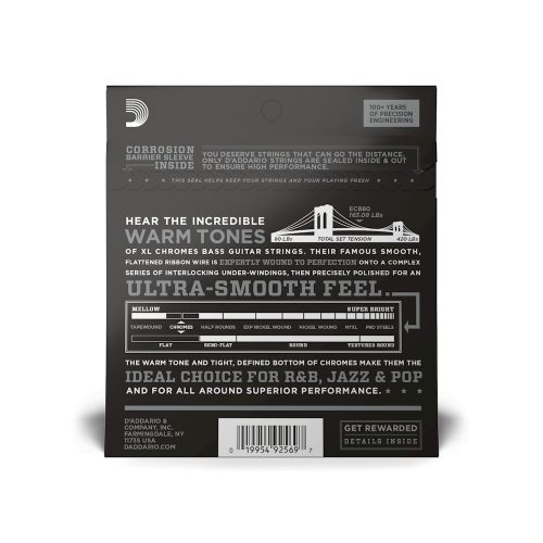 D'Addario ECB80 40-95 - basszusgitár húrkészlet, köszörült, long scale
