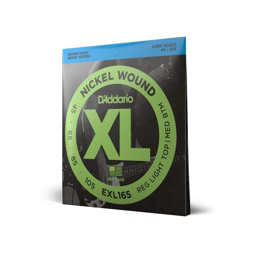 D'Addario EXL165 Reg Light Top / Med Bottom 045-105 - basszusgitár húrkészlet