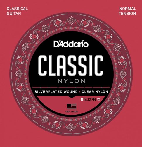 D'Addario EJ27N Clear Nylon Normal Tension - klasszikus gitárhúr készlet