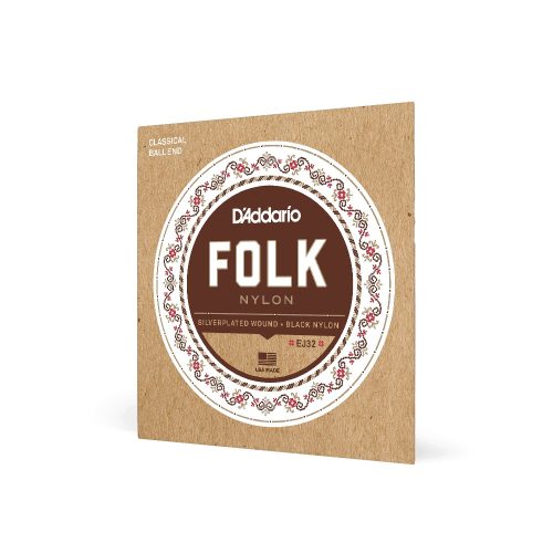 D'Addario EJ32 Folk Nylon Ball End - klasszikus gitárhúr készlet