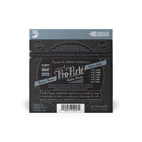 D'Addario EJ46FF Pro Arté Hard Tension - klasszikus gitárhúr készlet, karbon