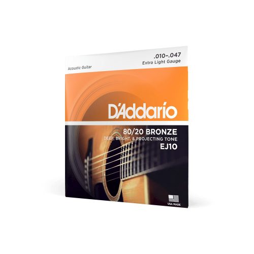 D'Addario EJ10 80/20 Bronze Extra Light 010-047 - western / akusztikus gitárhúr készlet