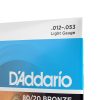 D'Addario EJ11 80/20 Bronze Light 012-053 - western/ akusztikus gitárhúr készlet