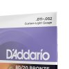 D'Addario EJ13 11-52 80/20 Bronze Custom Light - western/ akusztikus gitárhúr készlet
