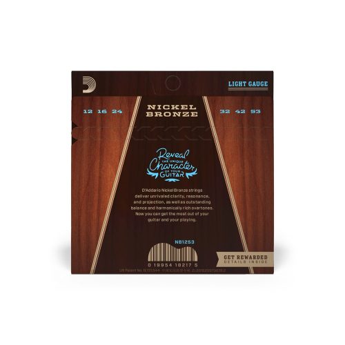 D'Addario NB1253 Nickel Bronze Lite 012-053 - western/ akusztikus gitárhúr készlet