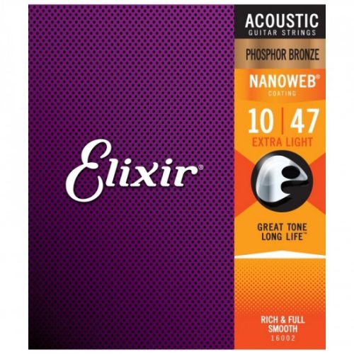 Elixir Nanoweb western/ akusztikus húrkészlet extra light bronz fémhúr 10-47