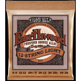   Ernie Ball 9-46 Earthwood Phos. Bronze Light - western/ akusztikus gitárhúr készlet 12 húros gitárhoz