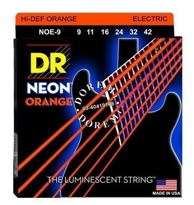 DR Strings NOE-9 elektromos gitárhúrkészlet Neon Narancs 9-42 - KIFUTÓ TERMÉK