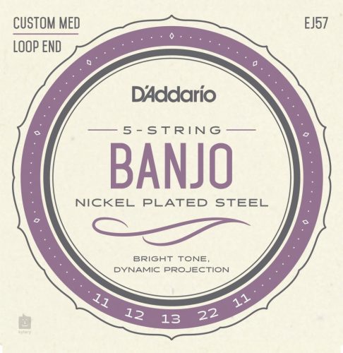 D'Addario EJ57 - banjo húr, 5 húros, nikkel