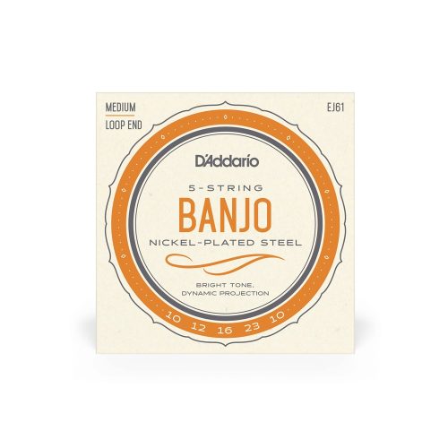 D'Addario EJ61 - banjo húr, 5húr medium/nickel