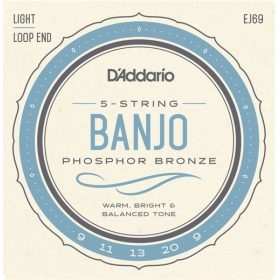   D'Addario EJ69 - 5 banjo húrkészlet, phosphor-bronz light
