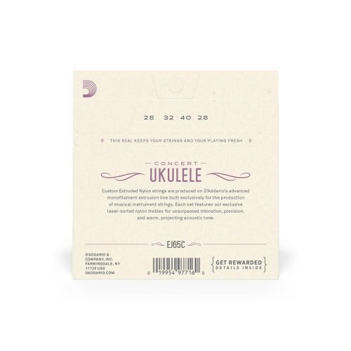 D'Addario EJ65C Ukulele Clear Nylon - ukulele húrkészlet, koncert
