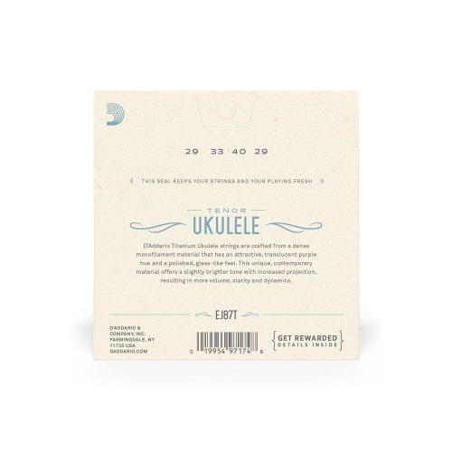 D'Addario EJ87T Tenor Ukulele Titanium - ukulele húrkészlet tenor ukulelére