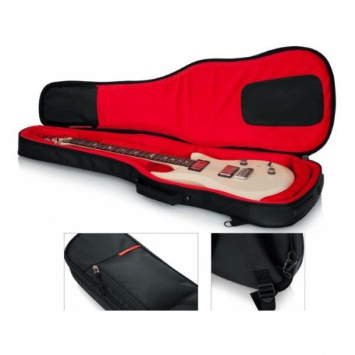Gator félkemény elektromos gitártok - fekete, piros belsővel